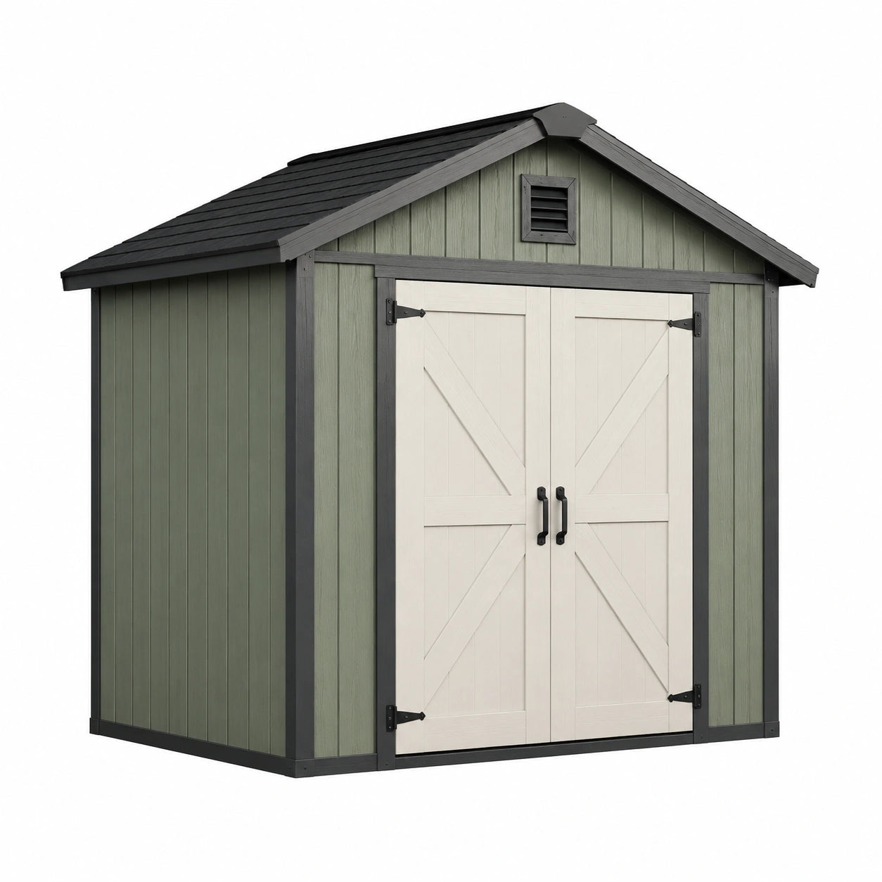 Abri de jardin en bois composite vert et gris 240x180x230 cm