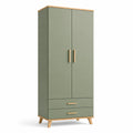 Armoire en bois et MDF vert 200x80x50 cm
