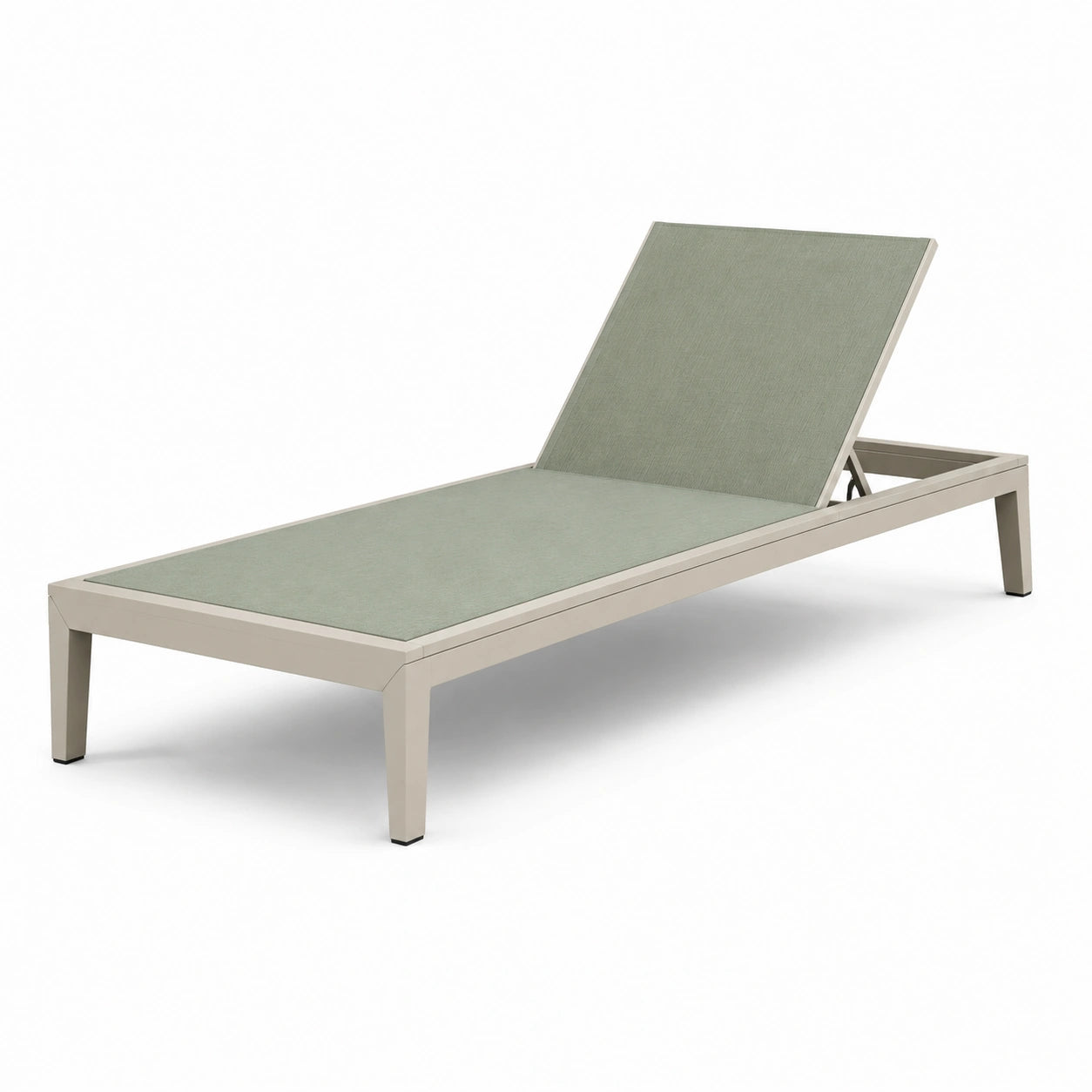 Chaise longue de jardin en aluminium textile vert