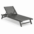 Chaise Longue de Jardin en Aluminium Gris