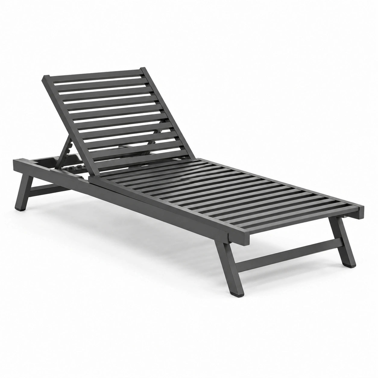Chaise Longue de Jardin en Aluminium Gris