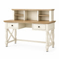 Bureau en bois avec rangements et tiroirs crème