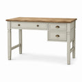 Bureau en bois avec tiroirs en bois naturel et blanc 120 cm