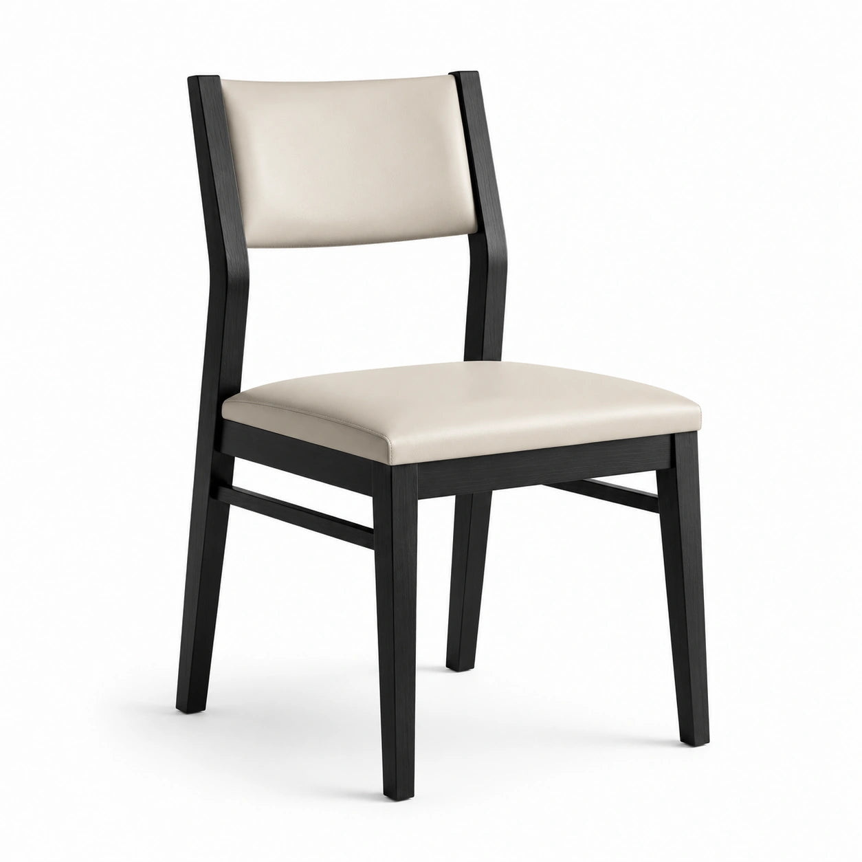 Chaise en bois avec revêtement en PU beige 85x45x50 cm